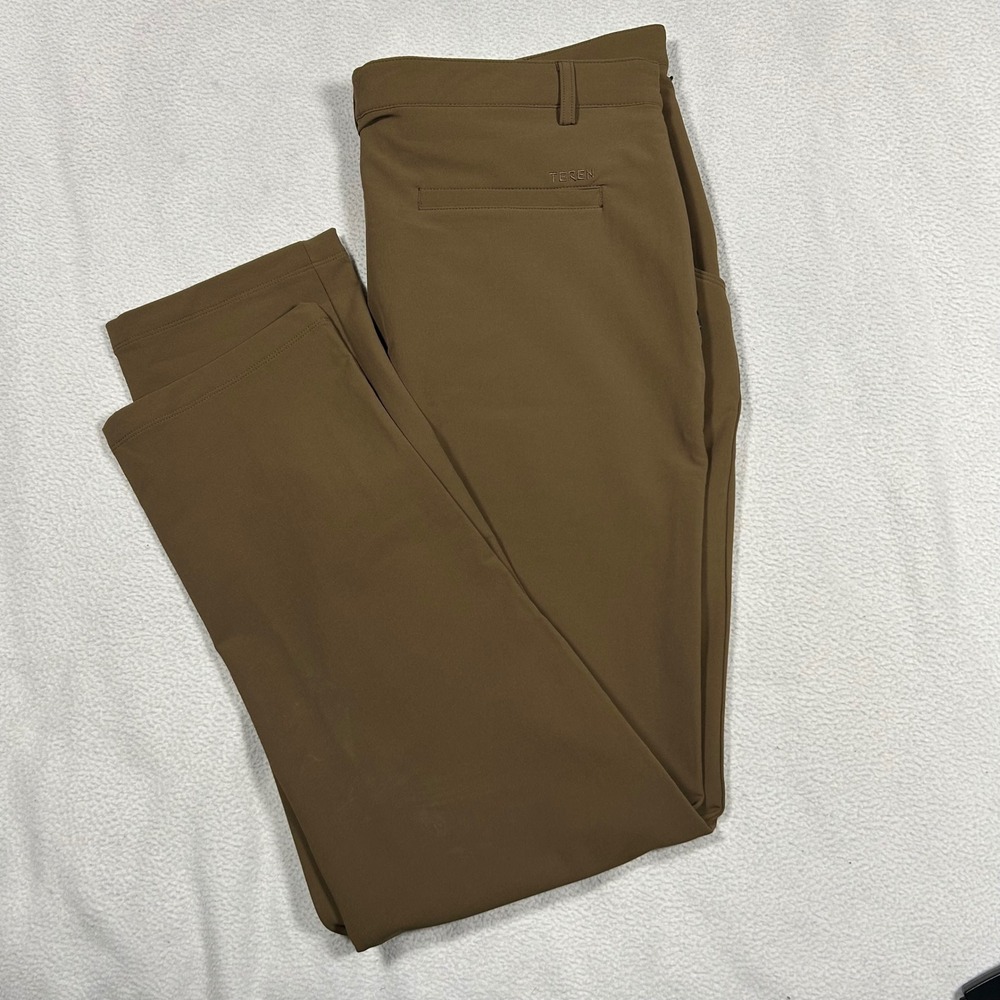 Teren Daily Driver Pants Men 36x32 Brown Technical Stretch Adventure Trousers